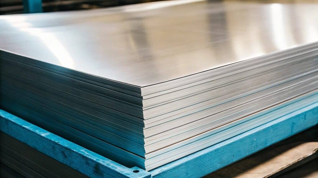 A close-up of a 7075 aluminum plate with its designation "7075-T651" clearly stamped on the surface.